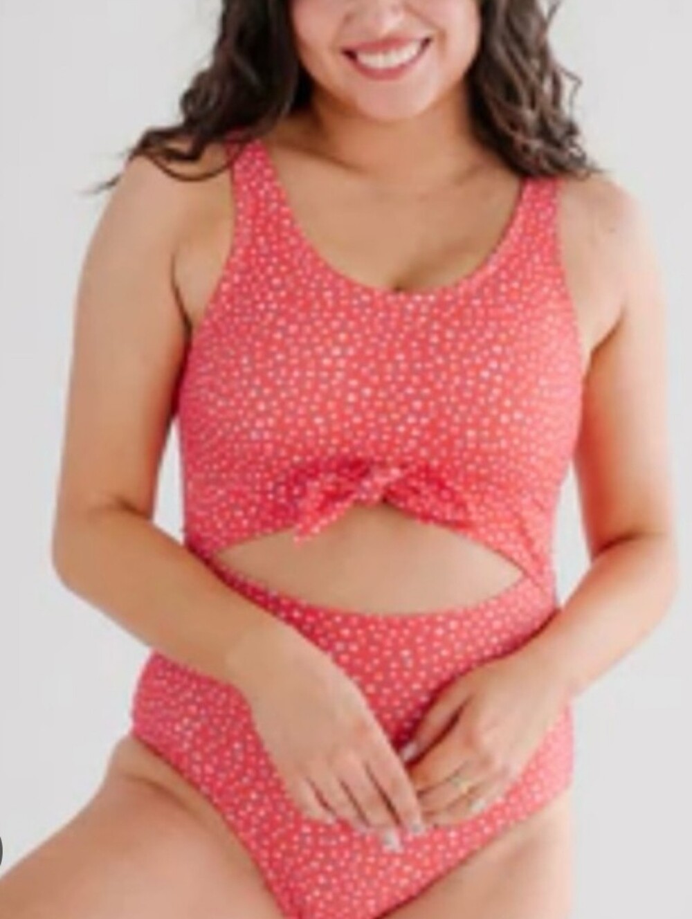 NWT Lime Ricki Pink Polka Dot Knotted One-Piece Swimsuit